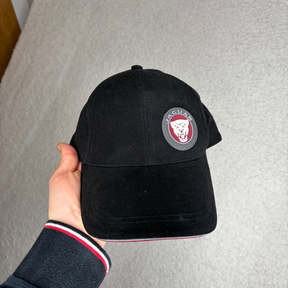 Jaguar Motors Baseball Cap Black Adjustable Hat Growler Logo Rubber Patch Mens